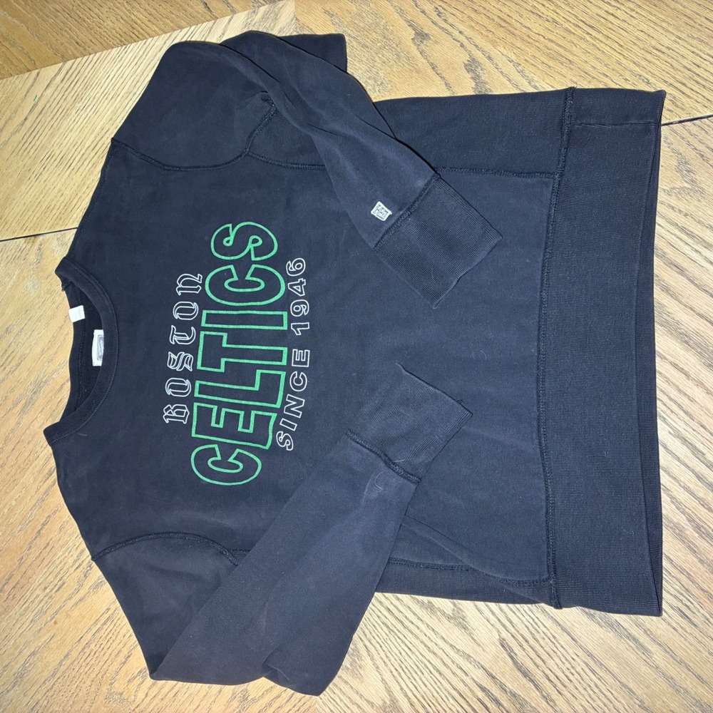 Tailgate Boston Celtics Crewneck Sweatshirt Black Green Graphic Mens Medium